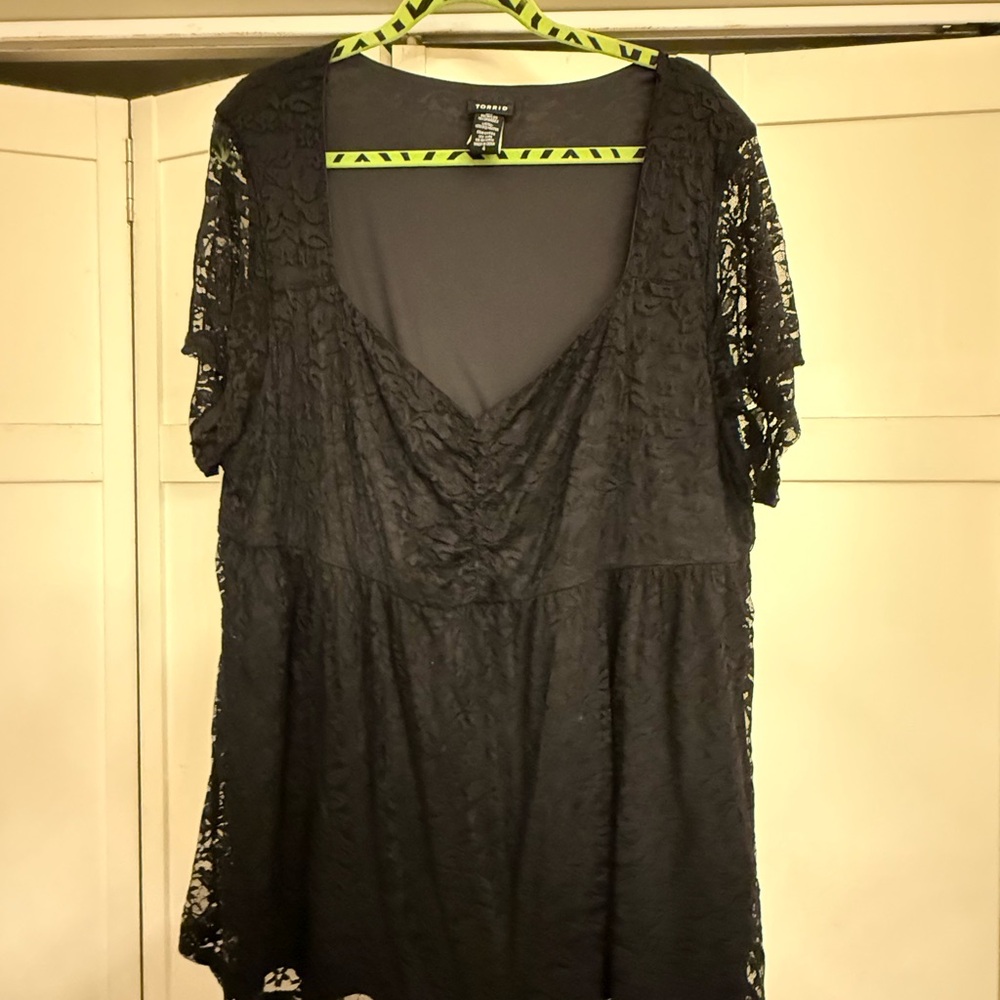 Torrid Black Lace Blouse
